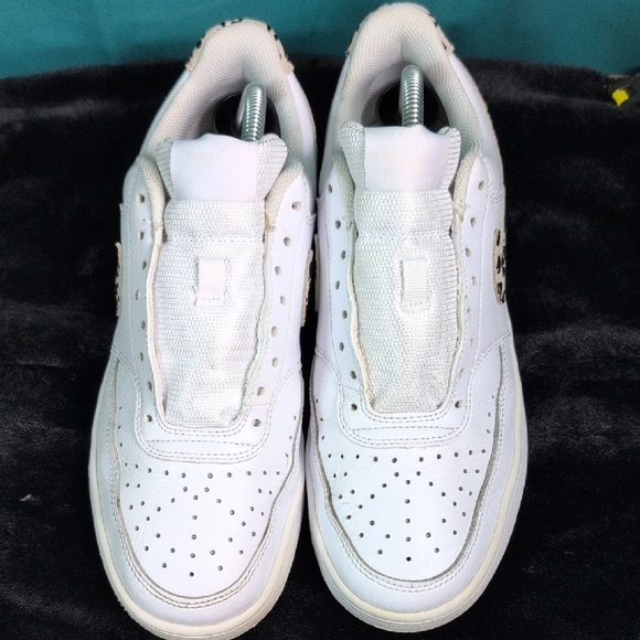 Nike White Sneakers with Leopard Print Swoosh - Picture 2 of 11